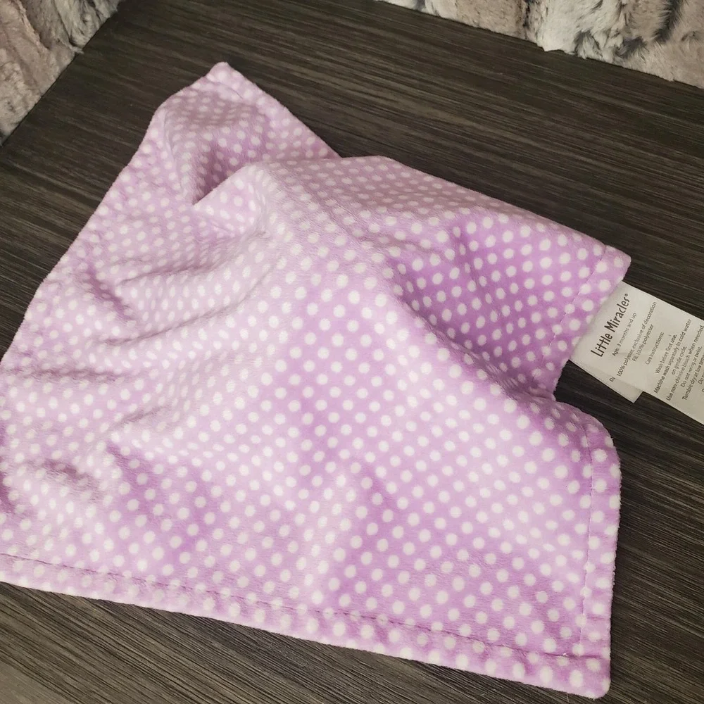 Little Miracles Owl Lovey Plush Baby Security Blanket Purple‎ Polka Dots